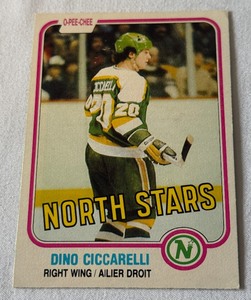 lot 30B image: Dino Ciccarelli OPC RC 1981 #161 Rookie Vintage Minnesota North Stars Hockey Card