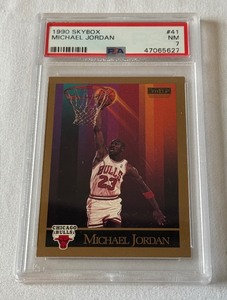 lot 35B image: Michael Jordan PSA 7 NM 1990 Skybox #41 Basketball Card