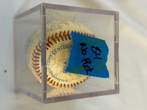 lot 20A image: 1984 Minnesota Twins Team Signed Baseball - Oliva, Viola, Hrbek, Laudner, Brunansky, Kelly, Gaetti, Smalley, 29 total autots (no Puckett)