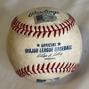 lot 35A image: Glen Perkins Game Used  Pitched Baseball With MLB COA Rawlings OMLB Selig Ball - Minnesota Twins