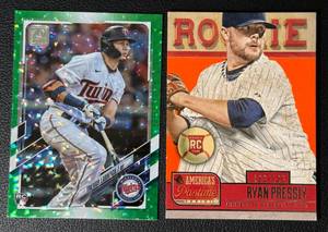 lot 72B image: 2-Card Minnesota Twins Rookie Numbered#d MLB Baseball Card Lot