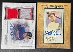 lot 82B image: 2-Card Minnesota Twins MLB Auto Baseball Card Lot (Garver)
