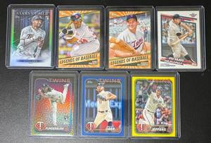lot 88B image: 7-Card Minnesota Twins InsertParallel Star MLB Baseball Card Lot