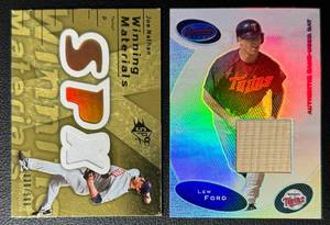 lot 98B image: 2-Card Minnesota Twins Game-Used Jersey MLB Baseball Card Lot (2)