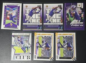 lot 114B image: 7-Card Justin Jefferson Insert Minnesota Vikings Football Card Lot