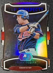 lot 120B image: Brian Dozier 2012 Bowman Platinum Top Prospects 2025 Minnesota Twins Rookie Baseball Card No. TP-BD