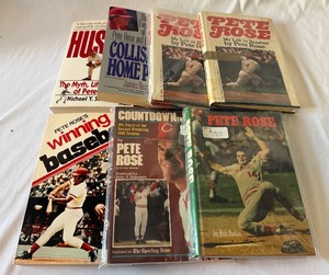 lot 136 image: (7) Pete Rose Baseball Books