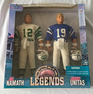 lot 22 image: Joe Namath and Johnny Unitas Starting Lineup Legends Football Figures
