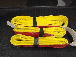 lot 37 image: (3) Heavy Duty 8ft. Lifting Straps