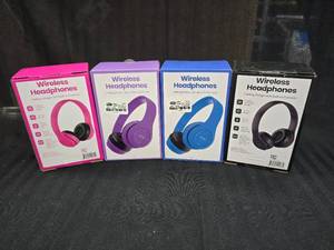 lot 83 image: (4) Wireless Headphones 4 Different Colors
