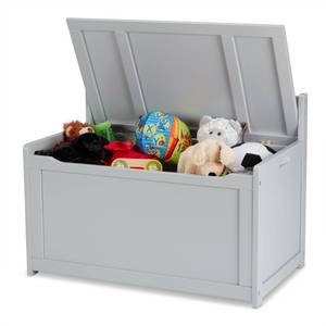 lot 96 image: Mellissa & Doug Wooden Toy Chest - Gray