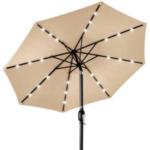 lot 57 image: Solar LED Lighted Patio Umbrella w Tilt Adjustment, UV-Resistant - 10ft