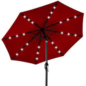 lot 58 image: Solar LED Lighted Patio Umbrella w Tilt Adjustment, UV-Resistant - 10ft