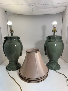 lot 23 image: Lot of (2) Green Lamps