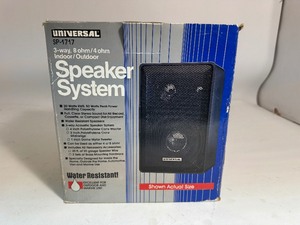 lot 125 image: Universal Security Inst. SP-1717 IndoorOutdoor 3 Way Stereo Speakers