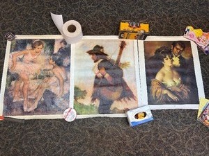 lot 100 image: Lot of (3) Canvas Poster Paintings