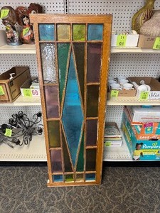 lot 102 image: Large Stain Glass Art