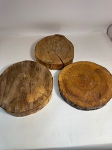 lot 78 image: Lot of (3) Large Tree Discs 14 Diameter