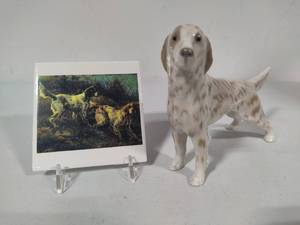 lot 21 image: Royal Copenhagen EnglishIrish Setter #3252 & Setter Tile