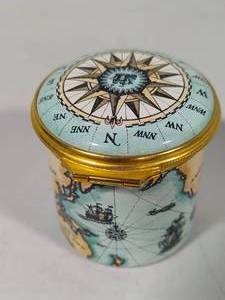 lot 28 image: Halcyon Days Enamels Nauticals Trinket Box