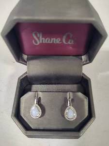 lot 45 image: 925 Sterling Silver & Opal Teardrop Pierced Earrings