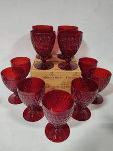 lot 95 image: Villeroy & Boch Boston Red Water Goblets