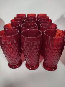 lot 97 image: Villeroy & Boch Boston Red Drinking Glasses