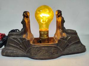 lot 117 image: Art Deco Figural Statue Bronze Lamp - No Shade