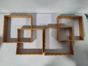 lot 123 image: Set of Two MCM Style Hanging Shelves