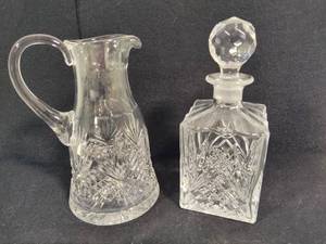 lot 130 image: Wedgewood Crystal Pitcher & Decanter