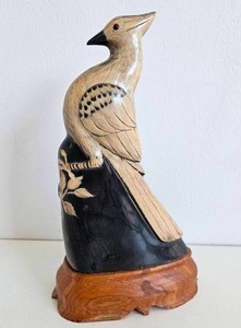lot 62 image: Horn Carved Bird Statue