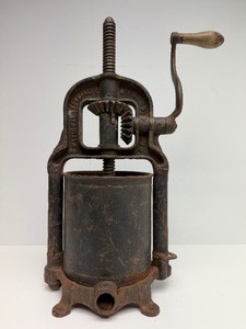 lot 200 image: Antique Cast Iron Fruit Press or Sausage Stuffer