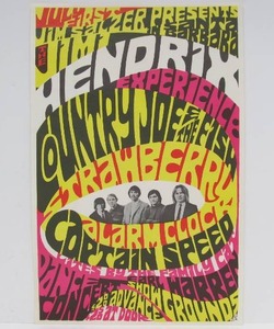 lot 48 image: Fantastic Original 1960s Rock Concert Poster Collection #18 - Jimi Hendrix Experience w Country Joe &amp the Fish