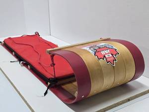 lot 176 image: Unused 4 JAB Wooden Snow Sled  Toboggan - Made in Canada&nbsp
