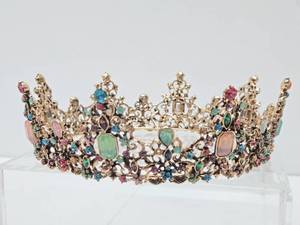 lot 201 image: Nice Colorful Metal &amp Rhinestone Crown&nbsp