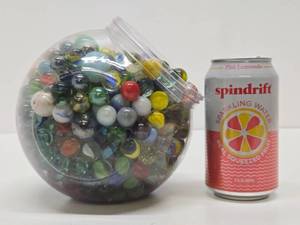 lot 199 image: Large Jar Full of Assorted Vintage etc MArbles
