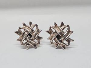 lot 210 image: Sterling Silver Modernist Earrings - Made in Israel