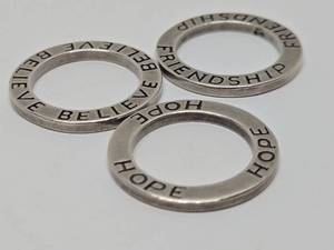 lot 213 image: 3 Signed SILPADA Sterling Silver Open Circle Pendants