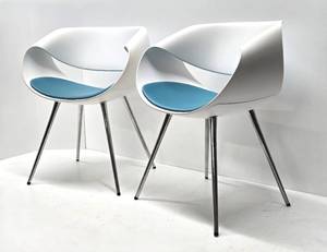 Matching Pair of Great Looking Designer DAUPHIN Ribbon Style Armchairs