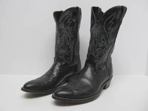 lot 261 image: Nice Pair of Vintage LAREDO Black Leather Cowboy Boots - Size 11D