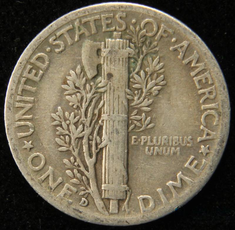 1942 D US MERCURY DIME FINE