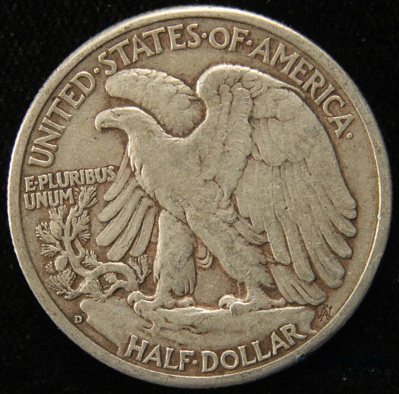 1941-D US WALKING LIBERTY HALF DOLLAR VF