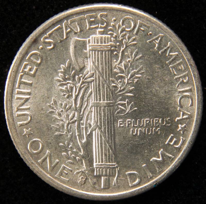 1943 S MERCURY SILVER DIME UNC