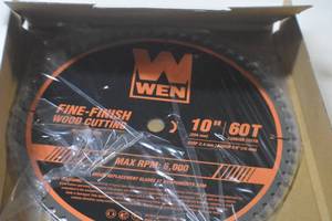 lot 62 image: WEN BL1060C Apex 10-Inch 60-Tooth Carbide-Tipped Fine-Finish Industrial-Grade Woodworking Saw Blade with Cool-Cut Coating