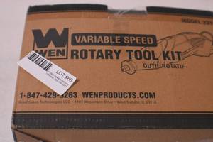 lot 66 image: WEN 23114 1.4-Amp High-Powered Variable Speed Rotary Tool with Cutting Guide, LED Collar, 100 Accessories, Carrying Case and Flex Shaft