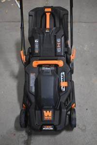 lot 115 image: WEN 20839 20V Max 2-in-1 19-Inch Cordless Brushless Lawn Mower and Mulcher No batteries or charger.