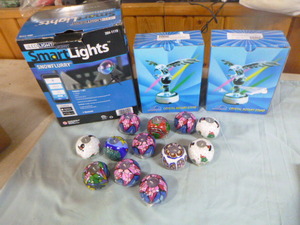 lot 62 image: Smart Lights LED Light Show (Snowflurry), 12 Mini Candles, Crystal Rotary Stands