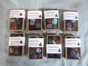 lot 45 image: 8 Small Boxes of Chakras Stones