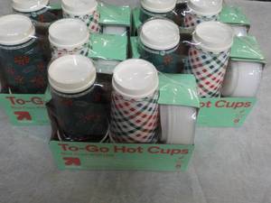 lot 116 image: 5 pkgs TOGO Hot Cups with Lids with...