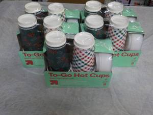 lot 117 image: 5 pkgs TOGO Hot Cups with Lids with...